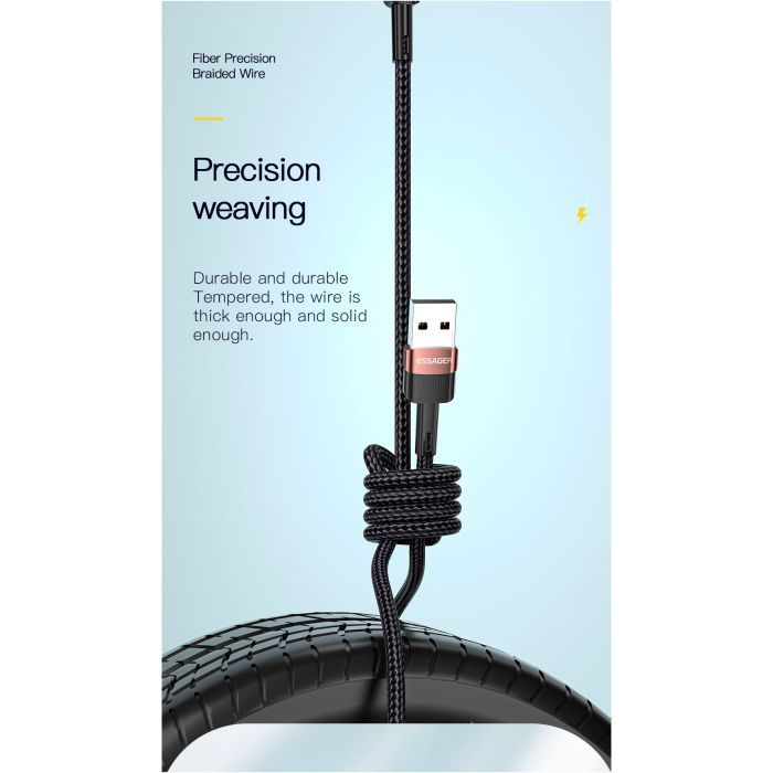 Дата кабель USB 2.0 AM to USB-C 3.0m 7A black Essager (EXCT-XCC01) зображення 7