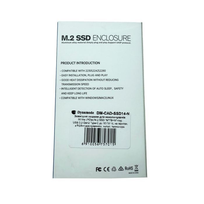 Кишеня зовнішня Dynamode M.2 SSD NVMe/SATA combo to USB3.2 GEN2 USB-C (DM-CAD-SSD14) зображення 12