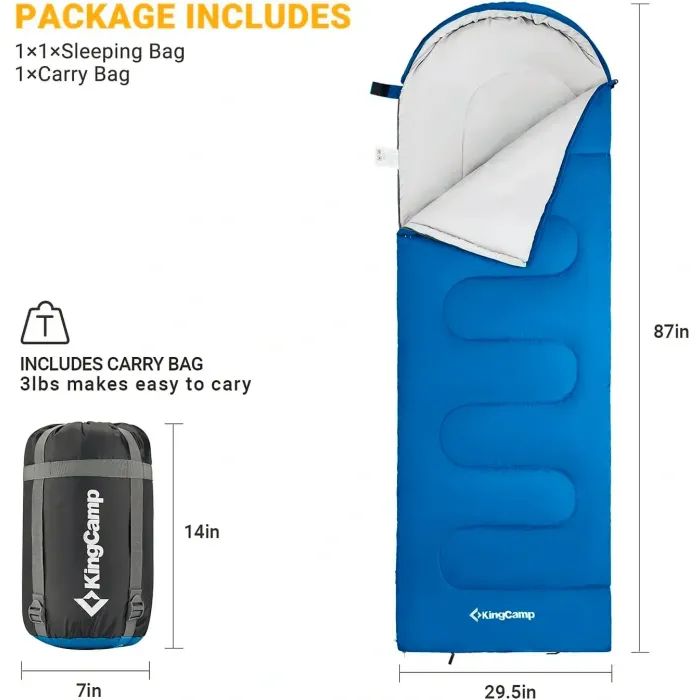Спальний мішок KingCamp Oasis 250 Blue (KS3121_BLUE_L_01) зображення 4