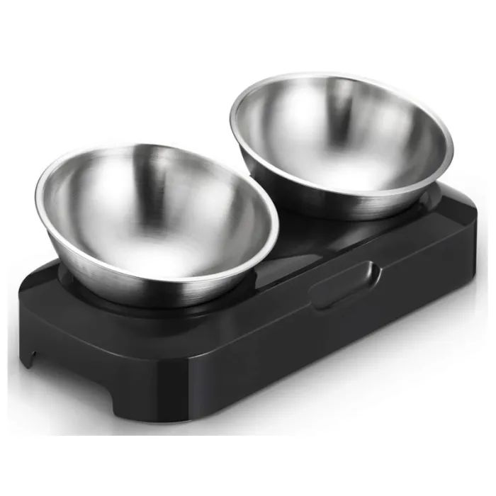 Посуд для котів Lapka Годівниця подвійна з металевими мисками (LPK-27) зображення 2