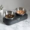 Посуд для котів Lapka Годівниця подвійна з металевими мисками (LPK-27) зображення 8