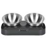 Посуд для котів Lapka Годівниця подвійна з металевими мисками (LPK-27)