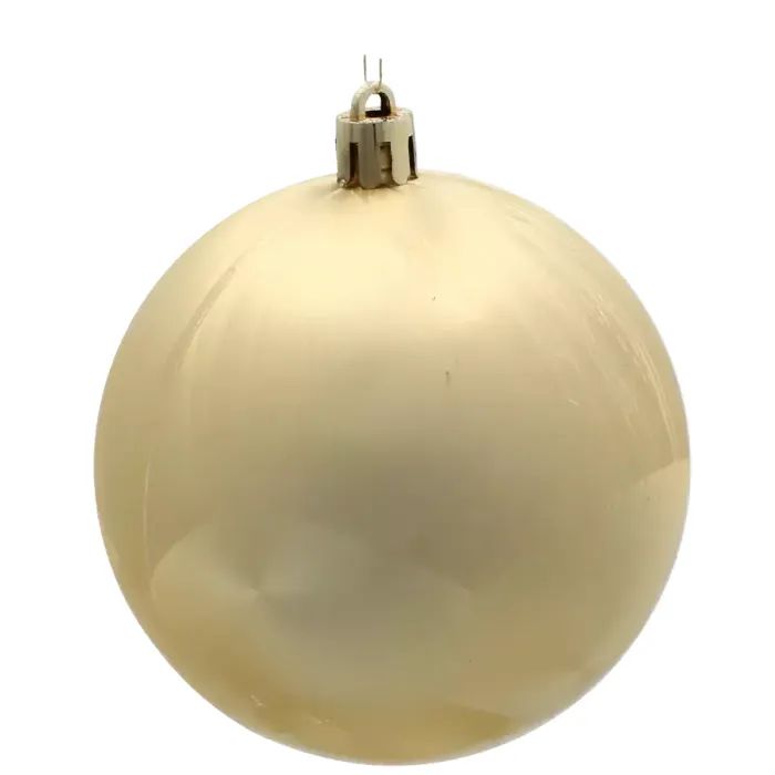 Ялинкова іграшка Chomik пластикові кульки 4 шт, 8 см, біло-золотисті (5900779897243) зображення 3