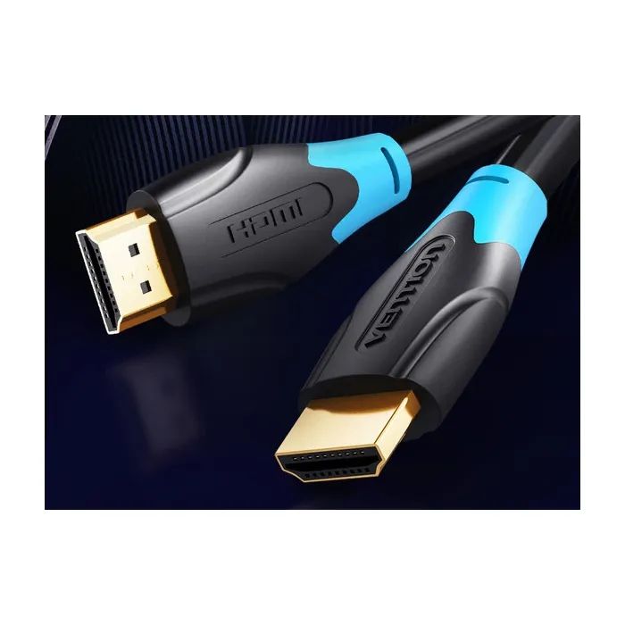 Кабель мультимедийный HDMI M to HDMI M 0.75m black Vention (AACBE) изображение 2
