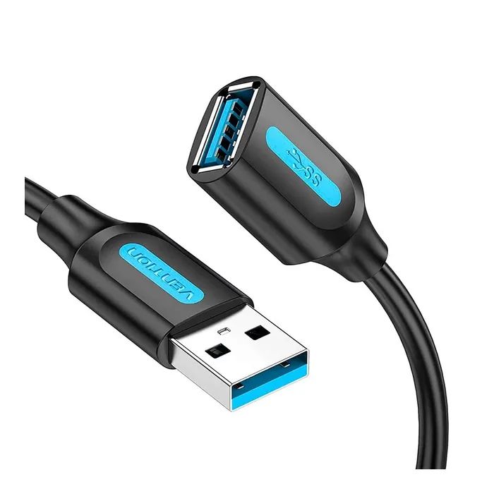 Дата кабель USB 3.0 AM/AF 2.0m black Vention (CBHBH)