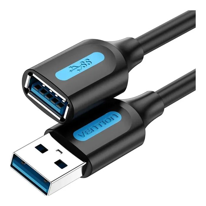 Дата кабель USB 3.0 AM/AF 2.0m black Vention (CBHBH) зображення 2