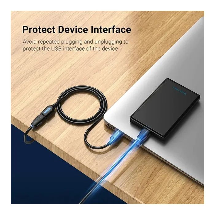 Дата кабель USB 3.0 AM/AF 2.0m black Vention (CBHBH) зображення 4