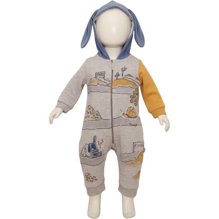 Человечек детский Tongs на молнии с капюшоном (4061-68B-gray) изображение 4