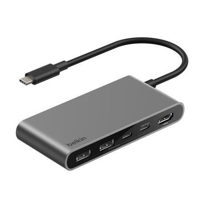 Концентратор Belkin USB-C 5-in-1 2xUSB 3.0 + USB-C + PD + HDMI 2.0 4K60Hz gray (AVC022HQSGY)