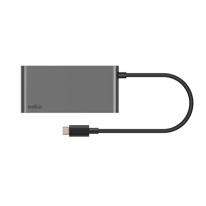 Концентратор Belkin USB-C 5-in-1 2xUSB 3.0 + USB-C + PD + HDMI 2.0 4K60Hz gray (AVC022HQSGY) изображение 3