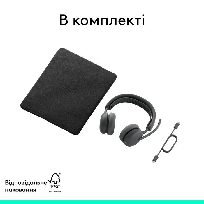 Наушники Logitech Zone Wireless 2 ES for Business Graphite (981-001512) изображение 12