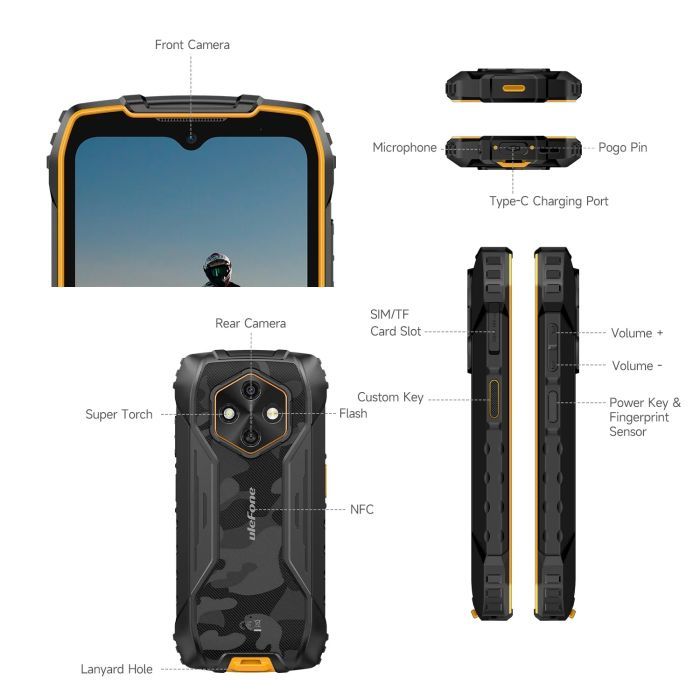 Мобільний телефон Ulefone Rugking 4 Pro 8/256Gb Black-Orange (6975326660921) зображення 9