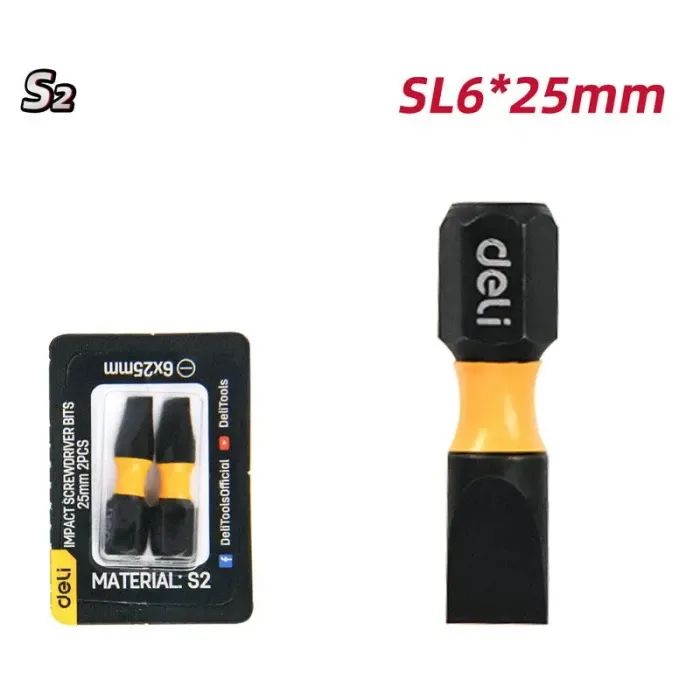 Набір біт Deli PH6 x 25 мм, 2 шт (EDL251005Z) зображення 2