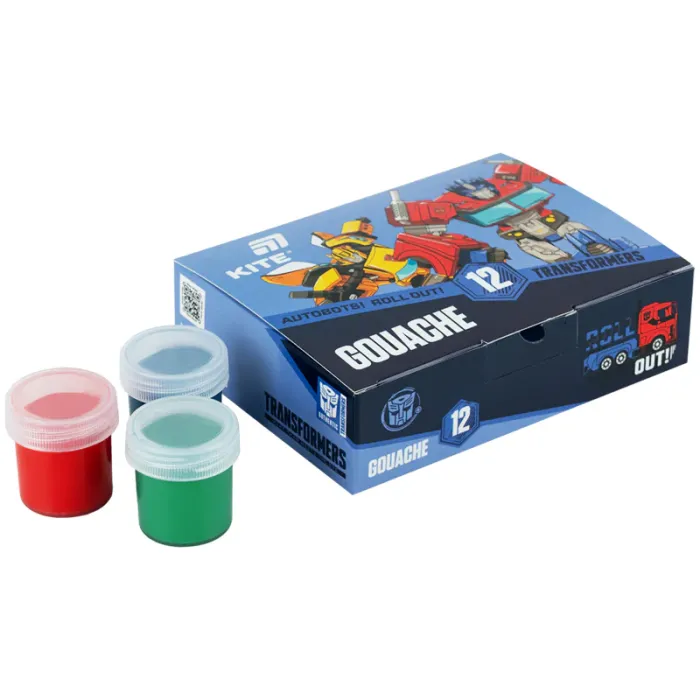 Гуашевые краски Kite Transformers 12 кольорів 20 мл (TF26-063) изображение 2