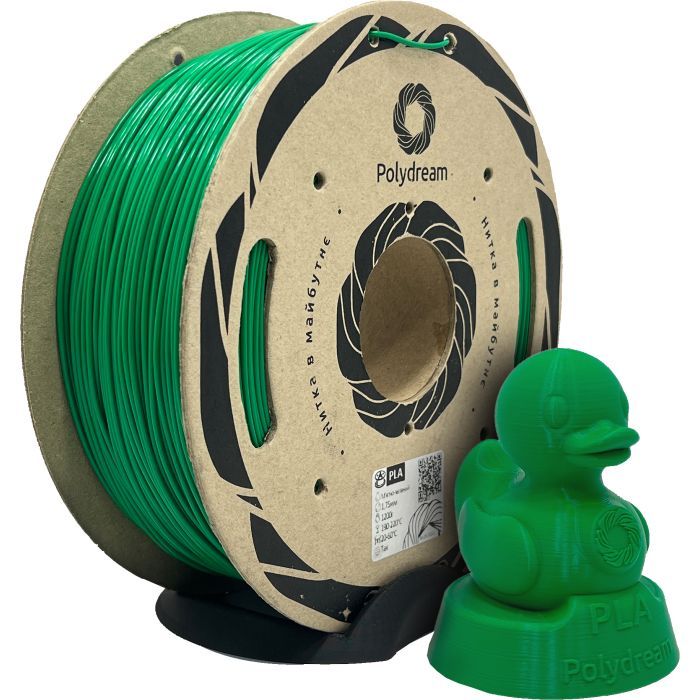 Пластик для 3D-принтера Polydream PLA 1,75mm 1,2кг Green (PLA6024/12)