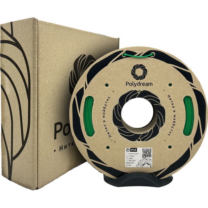 Пластик для 3D-принтера Polydream PLA 1,75mm 1,2кг Green (PLA6024/12) изображение 2