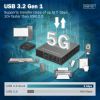 Адаптер Digitus USB extender 100 m RJ-45 to 3xUSB-A + 1xUSB-C (DA-73121) изображение 7