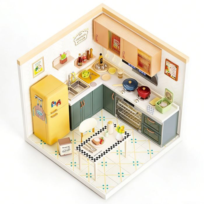 Конструктор Mini House румбокс серии Интерьер – Кухня (свет) (8005) изображение 4