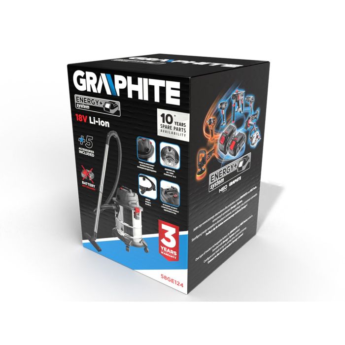 Пилосос будівельний Graphite Energy+ (58GE124) зображення 20