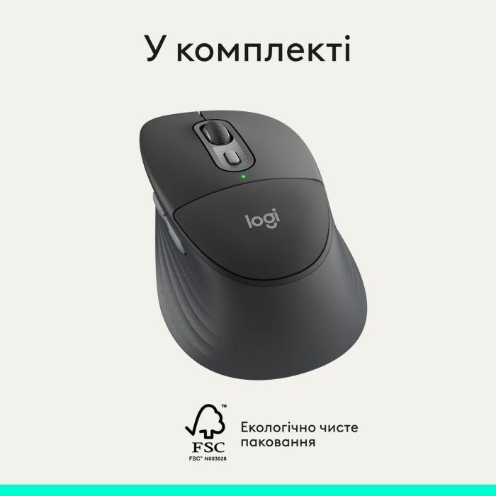 Мышка Logitech Signature Comfort Plus M850L Wireless/USB-C for Business Graphite (910-007704) изображение 12