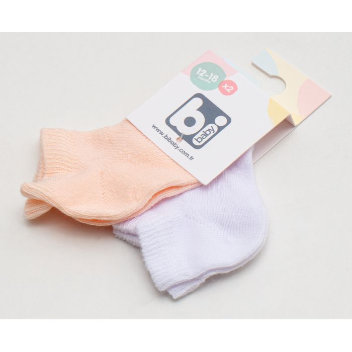 Шкарпетки дитячі Bibaby однотонні (68355-12-18-peachwhite) зображення 3