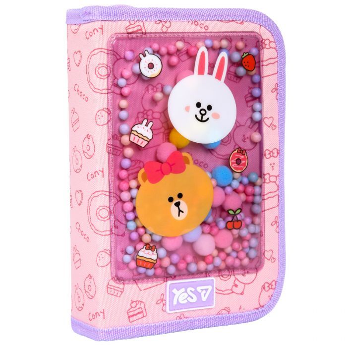 Пенал Yes твердий одинарний з клапаном Line Friends Always Together HP (533731) зображення 2