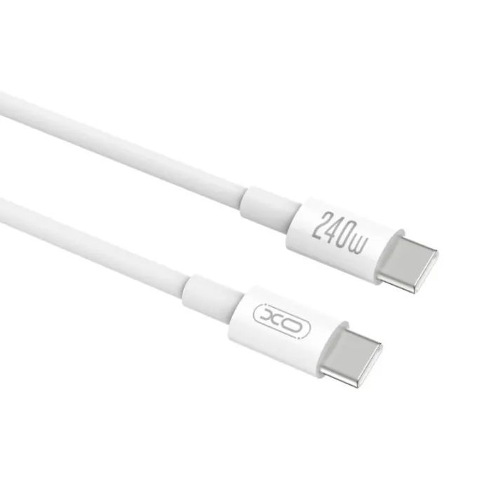 Дата кабель USB-C to USB-C 1.0m 240W white XO (XO-CB-240CC-WH) изображение 3