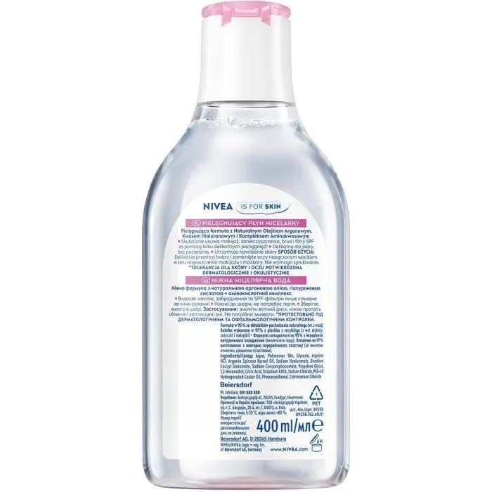 Міцелярна вода Nivea Caring Micellar Water Ніжна 400 мл (9005800393773) зображення 2
