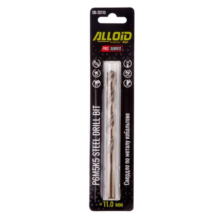 Сверло Alloid Pro, по металлу, кобальтовое, 10.0мм, Р6М5К5 (DB-35100) изображение 2