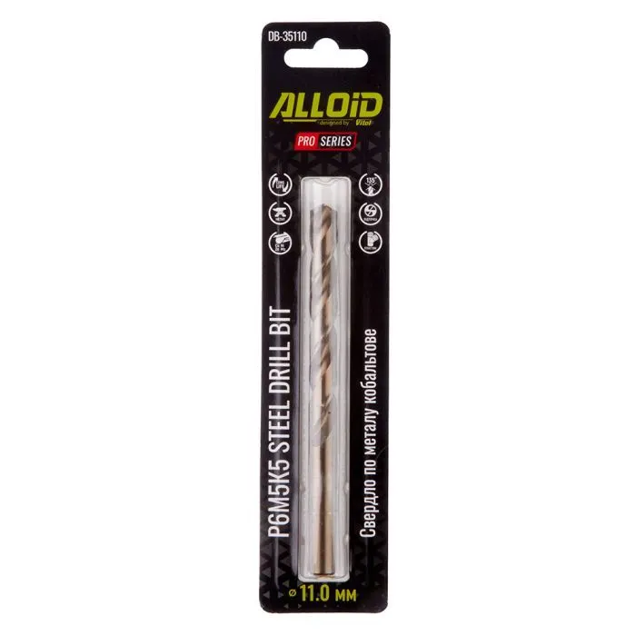 Сверло Alloid Pro, по металлу, кобальтовое, 11.0мм, Р6М5К5 (DB-35110) изображение 2