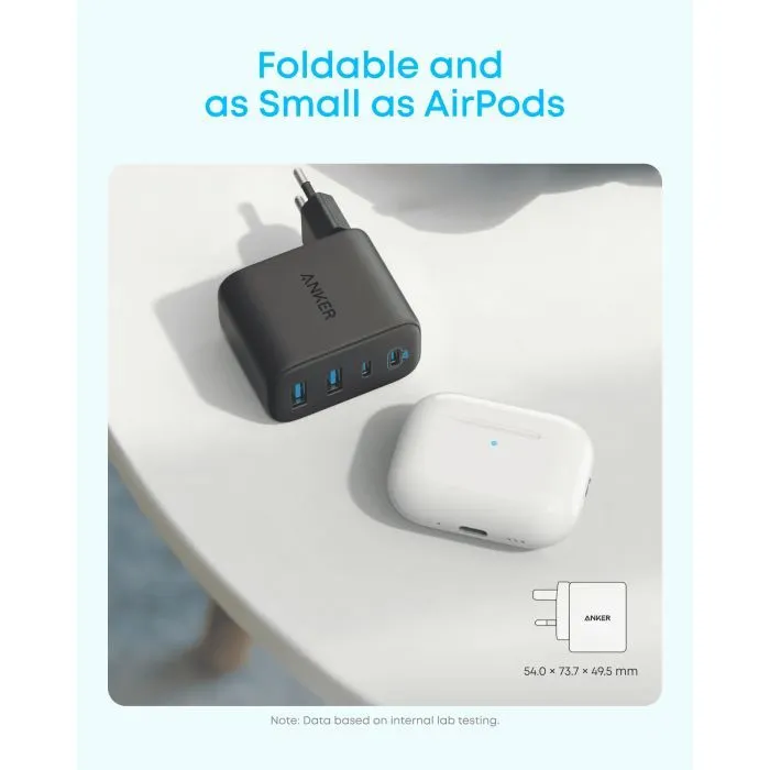 Зарядное устройство Anker 2xUSB-C + 2xUSB 50W black (A121EG11) изображение 3