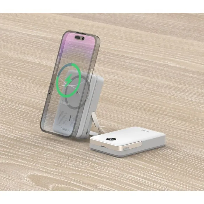 Батарея універсальна Atria 10000mAh, PD/20W, 15W Wireless MagSafe, White (WPD-W57) зображення 12