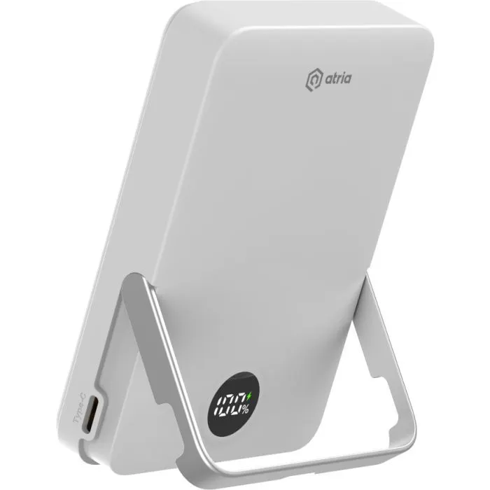 Батарея універсальна Atria 10000mAh, PD/20W, 15W Wireless MagSafe, White (WPD-W57) зображення 5