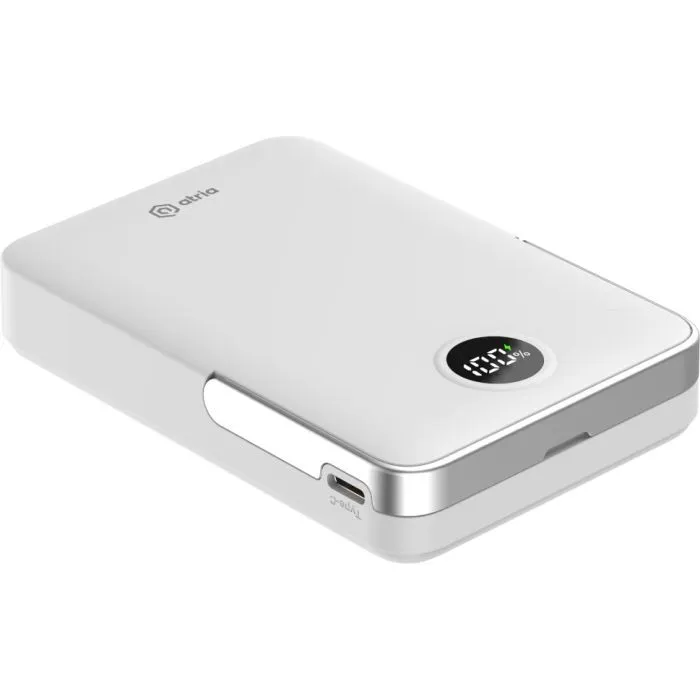 Батарея універсальна Atria 10000mAh, PD/20W, 15W Wireless MagSafe, White (WPD-W57) зображення 6