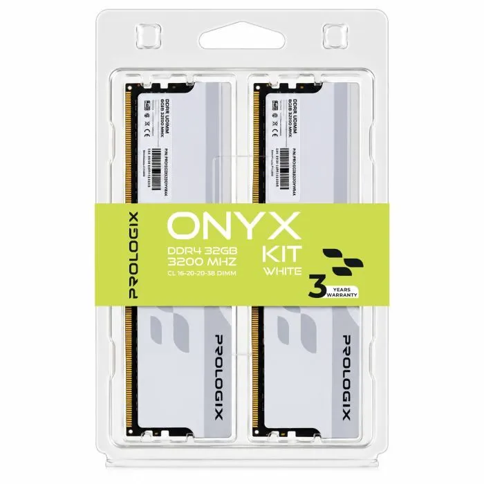 Модуль памяти для компьютера DDR4 32GB (2x16GB) 3200 MHz Onyx White Prologix (PRO32GB3200YW4K) изображение 4