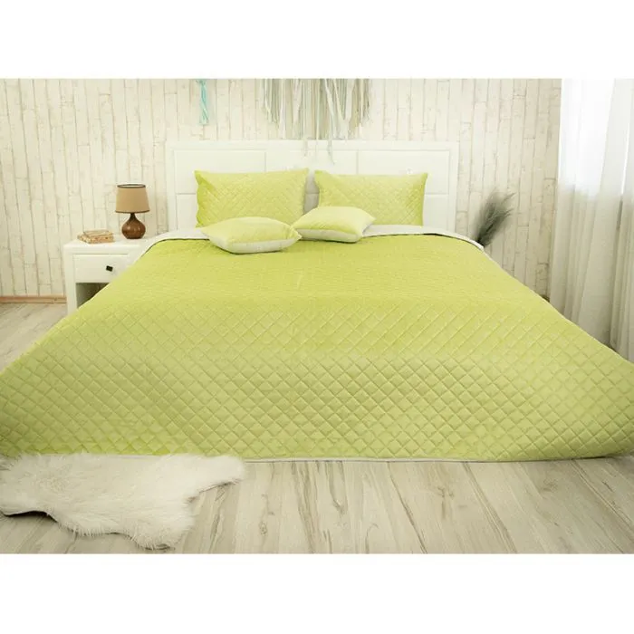 Покривало Руно Olive Green ромб велюр 150х220 (360.55_Olive Green ромб)