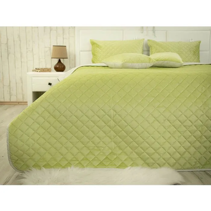 Покривало Руно Olive Green ромб велюр 150х220 (360.55_Olive Green ромб) зображення 4