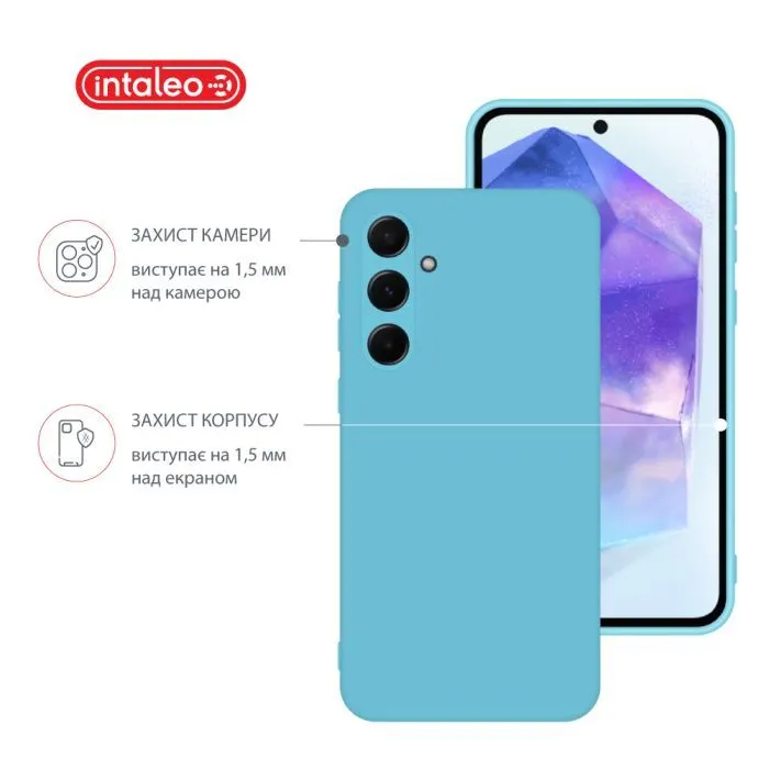 Чохол до мобільного телефона Intaleo Silicone Samsung Galaxy A55 Light Blue (1283126600234) зображення 3