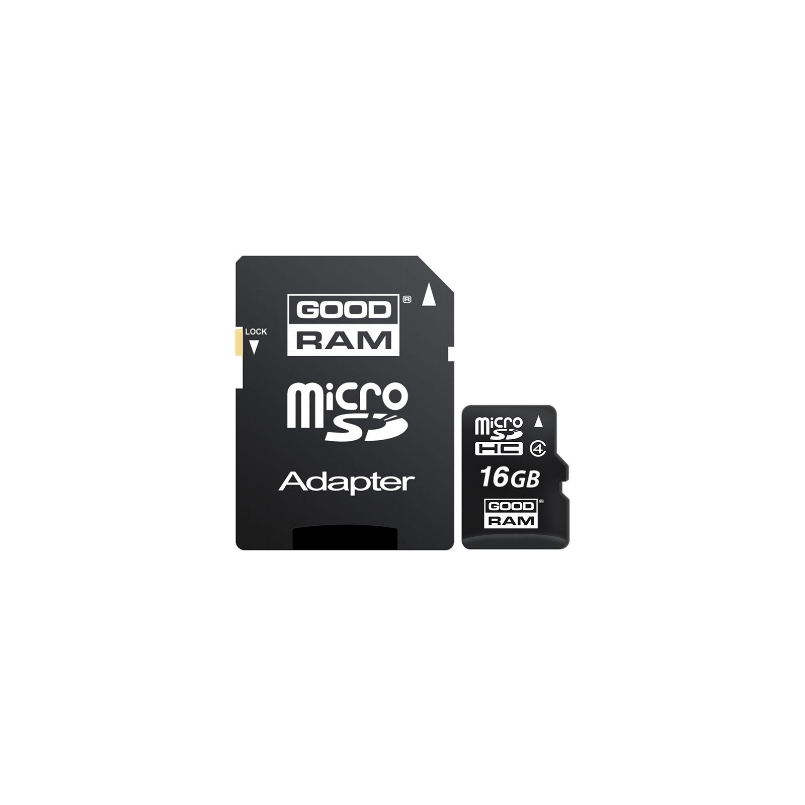 Карта пам'яті Goodram 16GB microSDHC Class 4 + adapter (SDU16GHCGRNR/SDU16GHCAGRR9/SDU16)