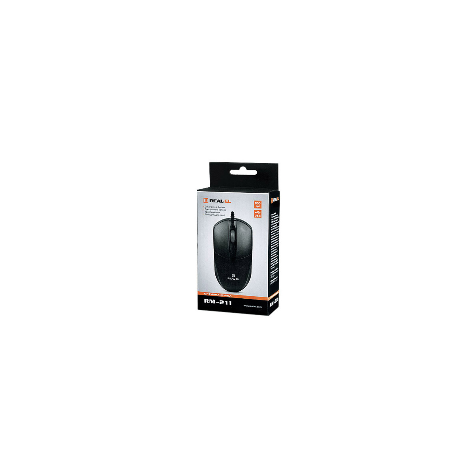 Мышка REAL-EL RM-211, USB, black изображение 6