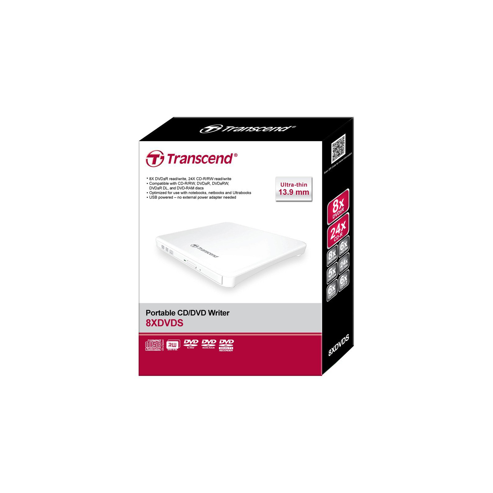 Оптичний привід DVD-RW Transcend TS8XDVDS-W зображення 4