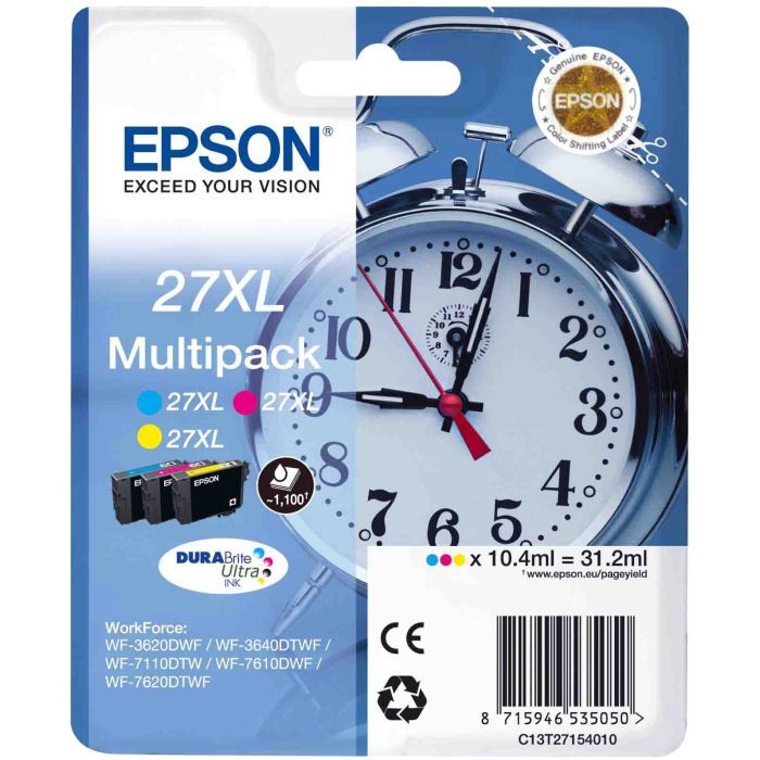Картридж Epson 27XL WF-7620 Bundle (C,M,Y) XL (C13T27154020/C13T27154022/C13T27154012)
