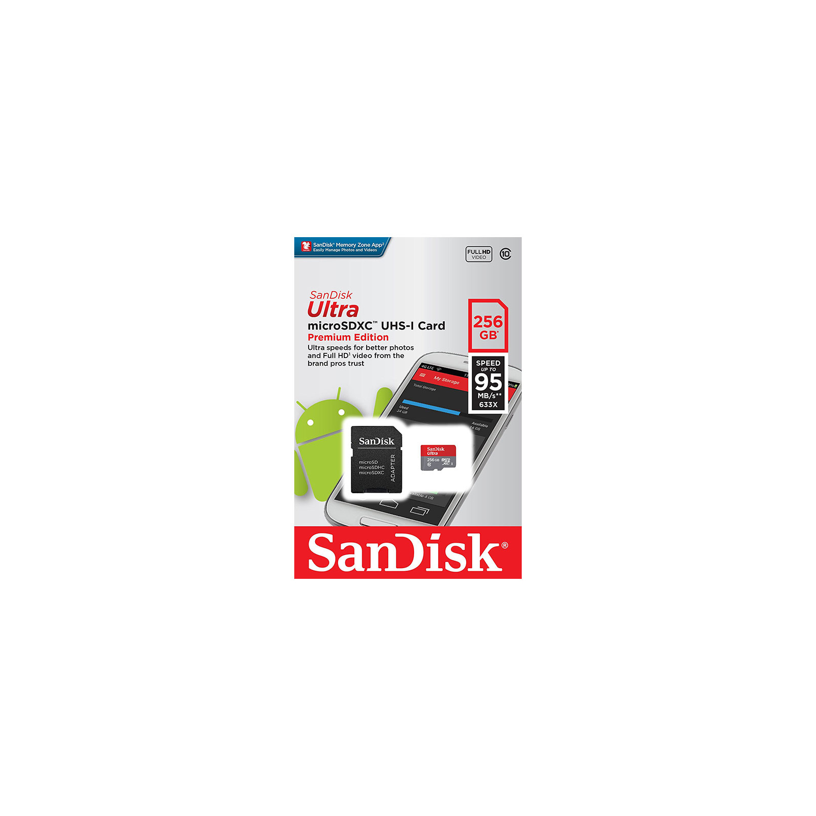 Карта памяти SanDisk 256GB microSDXC class 10 UHS-I Ultra (SDSQUNI-256G-GN6MA) изображение 3