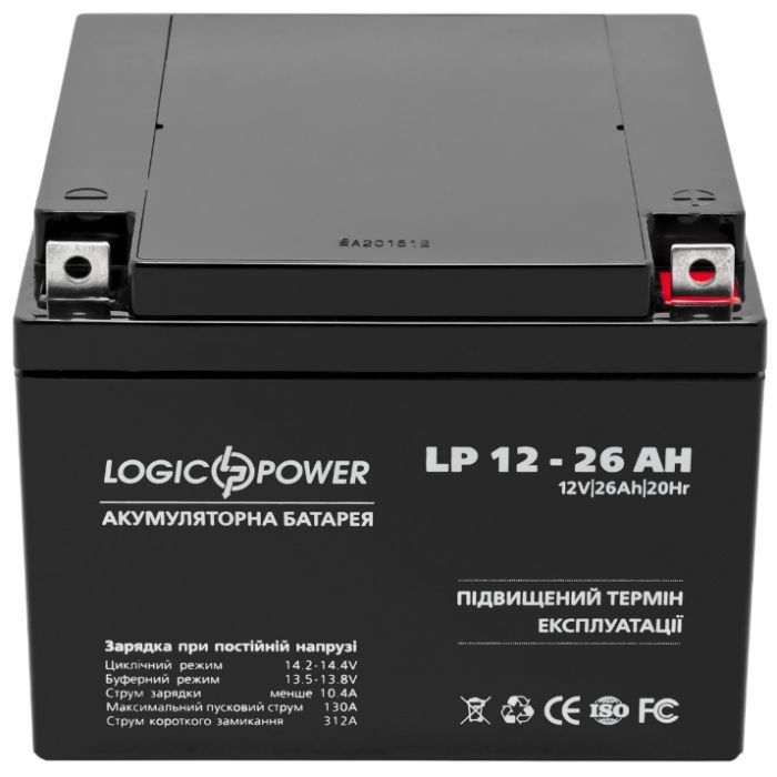 Батарея к ИБП LogicPower LPM 12В 26Ач (4134) изображение 3