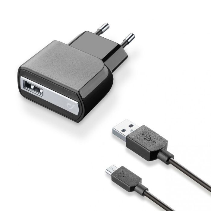 Зарядное устройство 1*USB 1A + cable 1m MicroUSB Cellularline (ACHUSBKITMICROUSB2)
