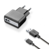 Зарядний пристрій 1*USB 1A + cable 1m MicroUSB Cellularline (ACHUSBKITMICROUSB2)
