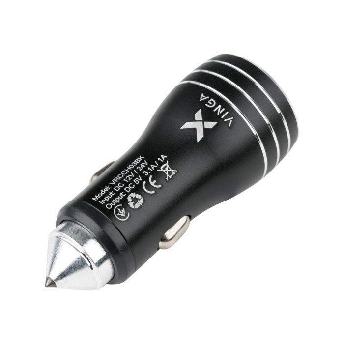 Зарядное устройство Vinga Dual USB Car Charger aluminium black (VRCCH03BK) изображение 3