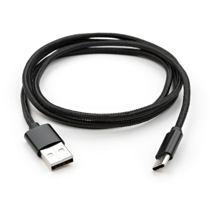 Дата кабель USB 2.0 AM to USB-C 1.0m nylon black Vinga (VCPDCTCNB1BK) зображення 5