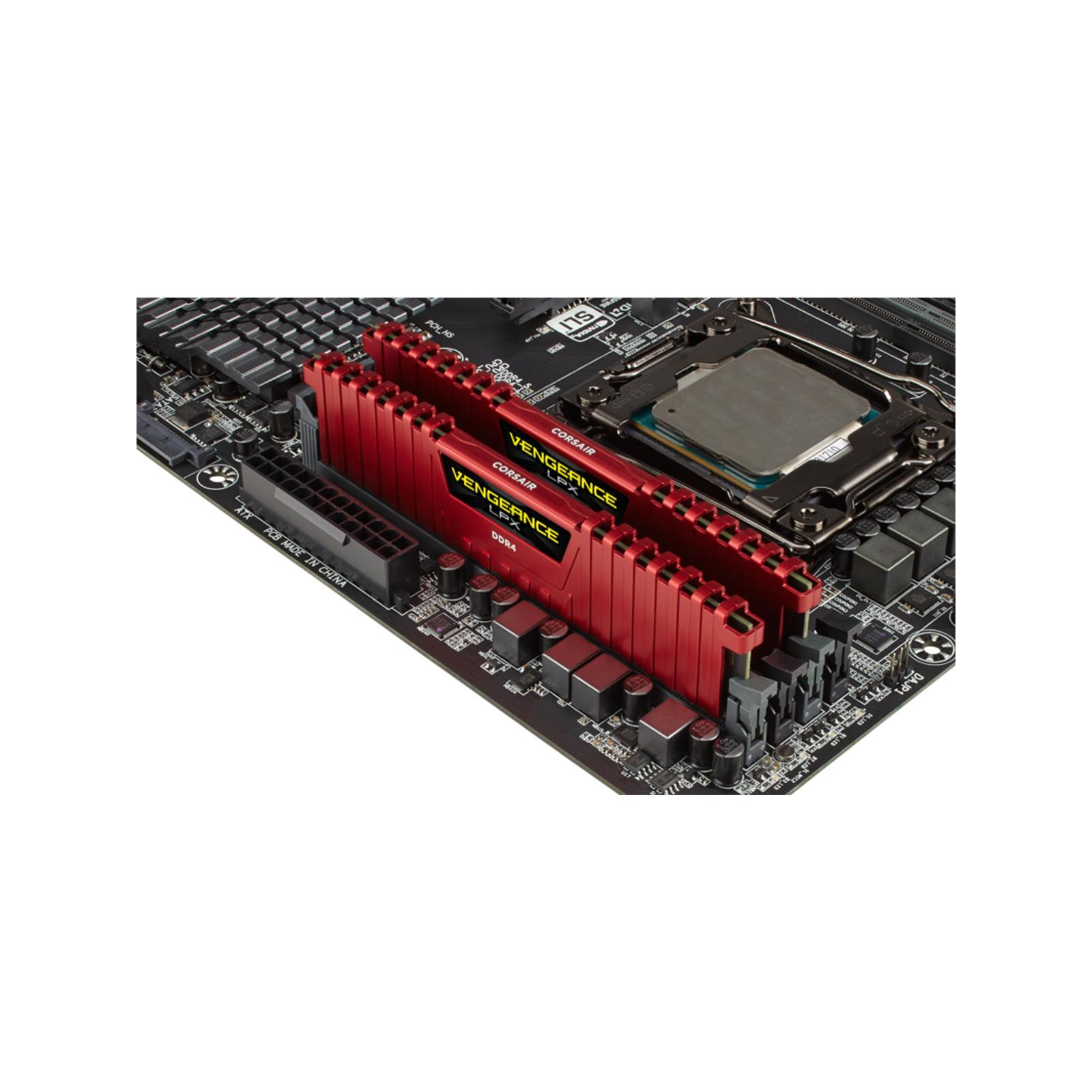 Модуль памяти для компьютера DDR4 32GB (2x16GB) 3000 MHz Vengeance LPX Red Corsair (CMK32GX4M2B3000C15R) изображение 4