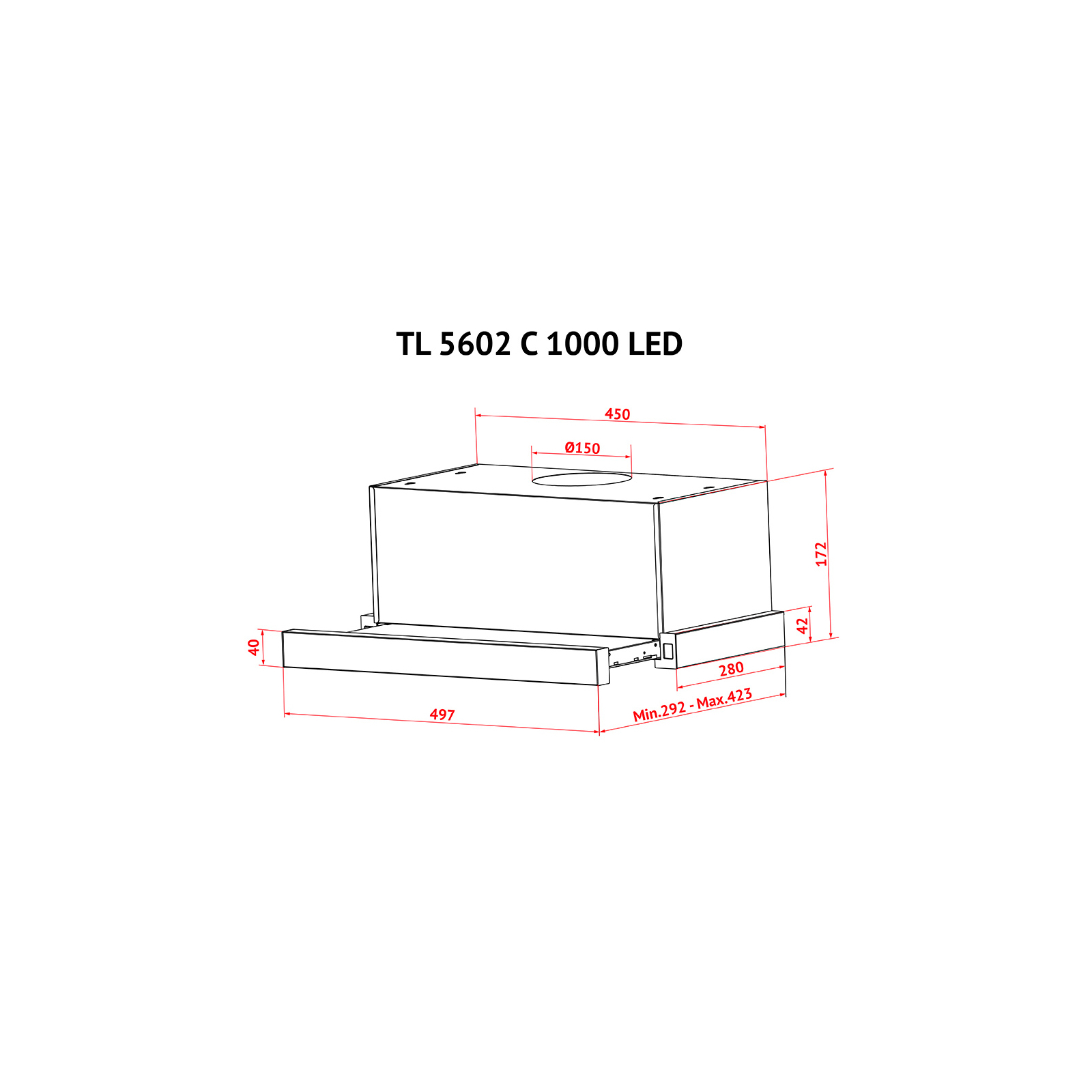 Витяжка кухонна Perfelli TL 5602 C S/I 1000 LED зображення 12